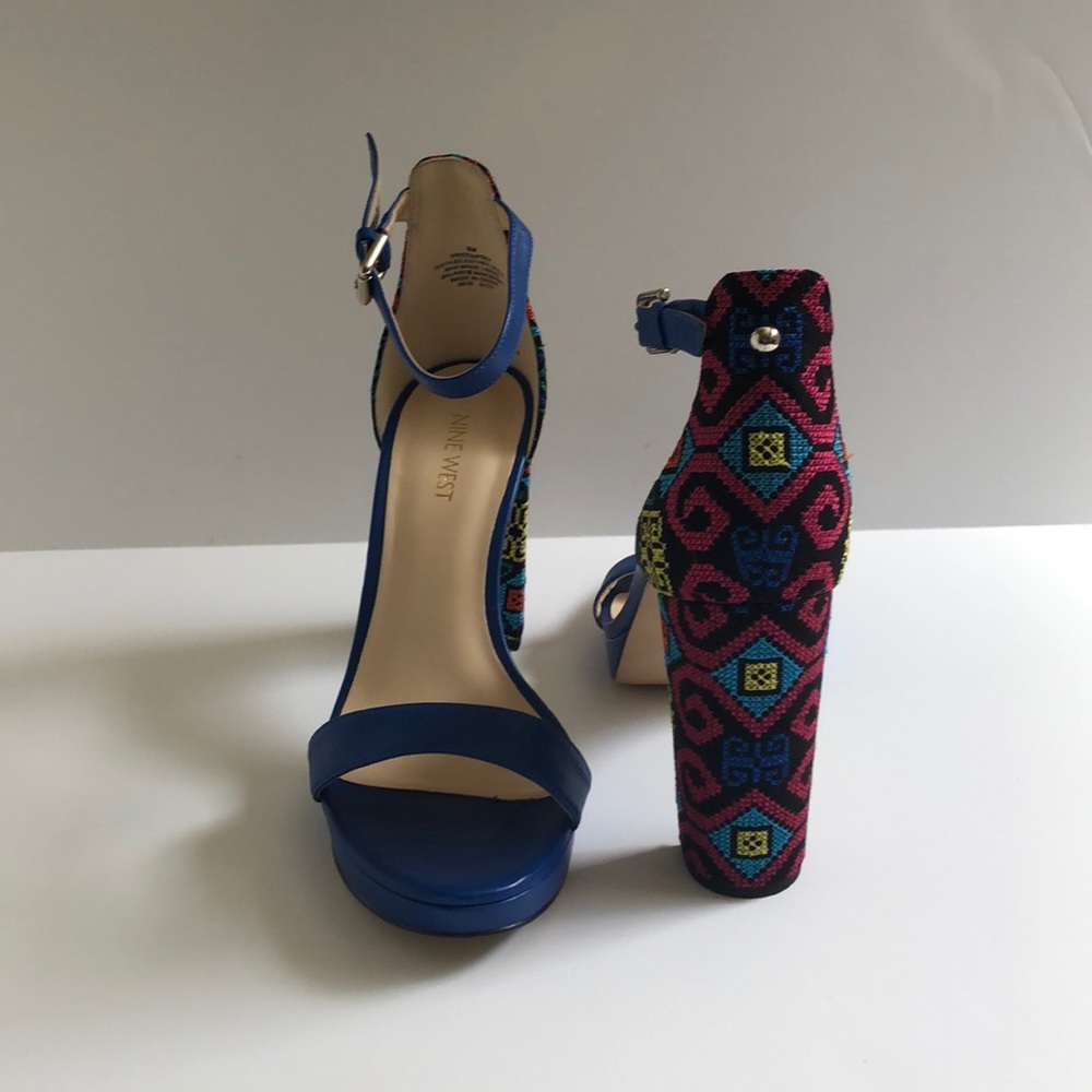 Blue Geometric Heel